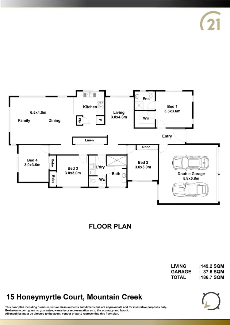 Floorplan of Homely house listing, 15 Honeymyrtle Court, Mountain Creek QLD 4557