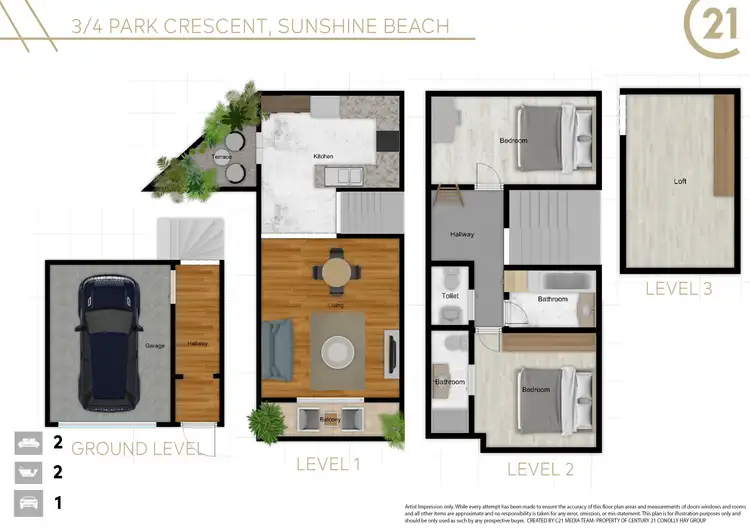 Floorplan of Homely unit listing, 3/4 Park Crescent, Sunshine Beach QLD 4567