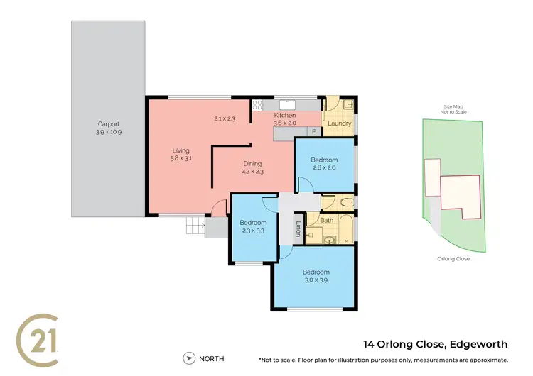 Floorplan of Homely house listing, 14 Orlong Close, Edgeworth NSW 2285