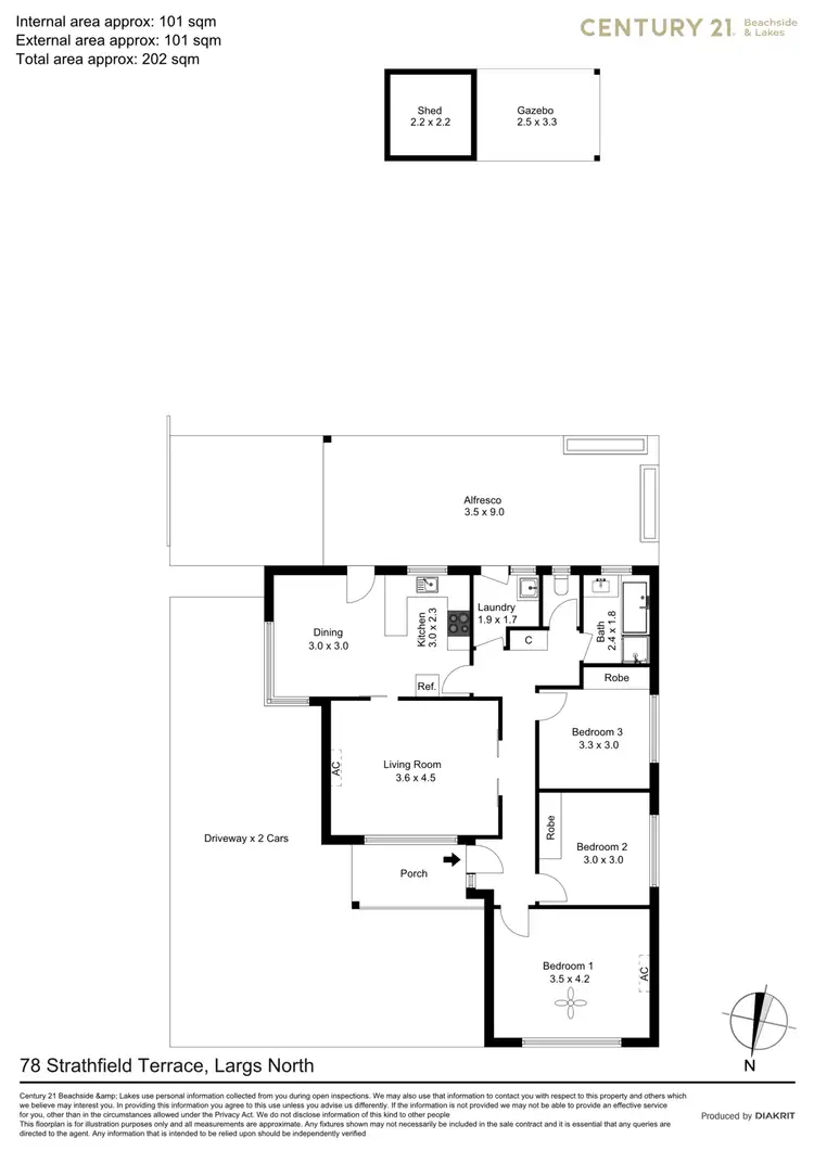 Floorplan of Homely house listing, 78 Strathfield Terrace, Largs North SA 5016