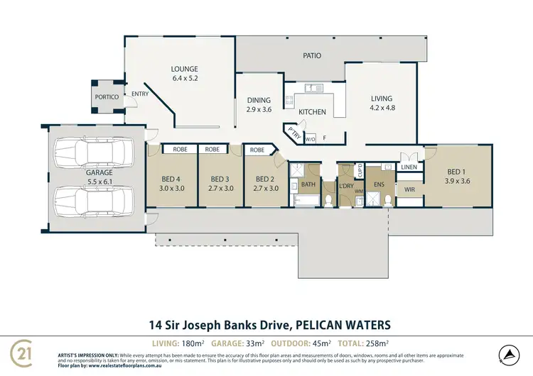 Floorplan of Homely house listing, 14 Sir Joseph Banks Drive, Pelican Waters QLD 4551