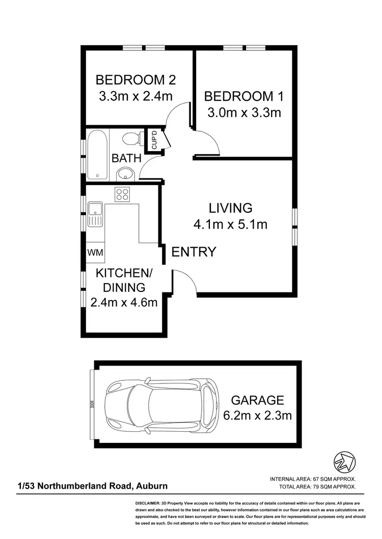 Floorplan of Homely unit listing, 1/53 Northumberland Road, Auburn NSW 2144