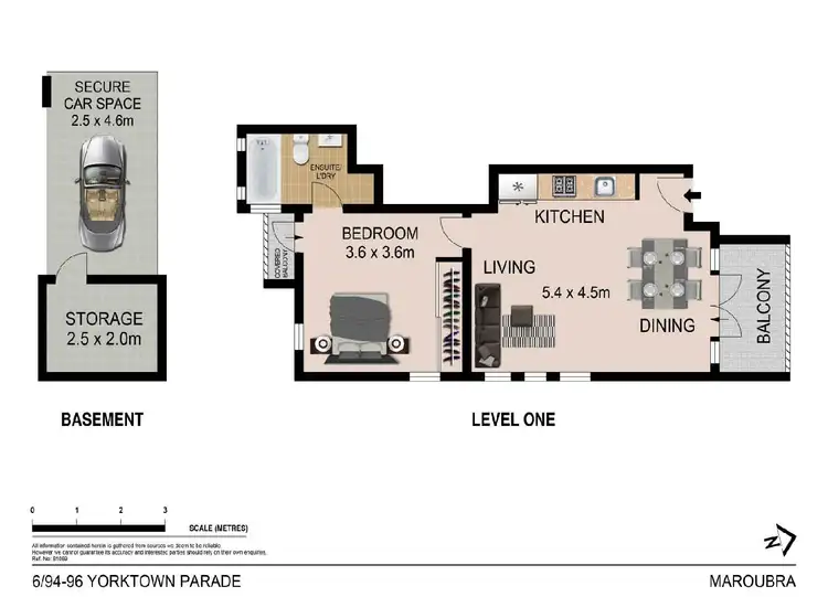 Floorplan of Homely unit listing, 6/94-96 Yorktown Parade, Maroubra NSW 2035