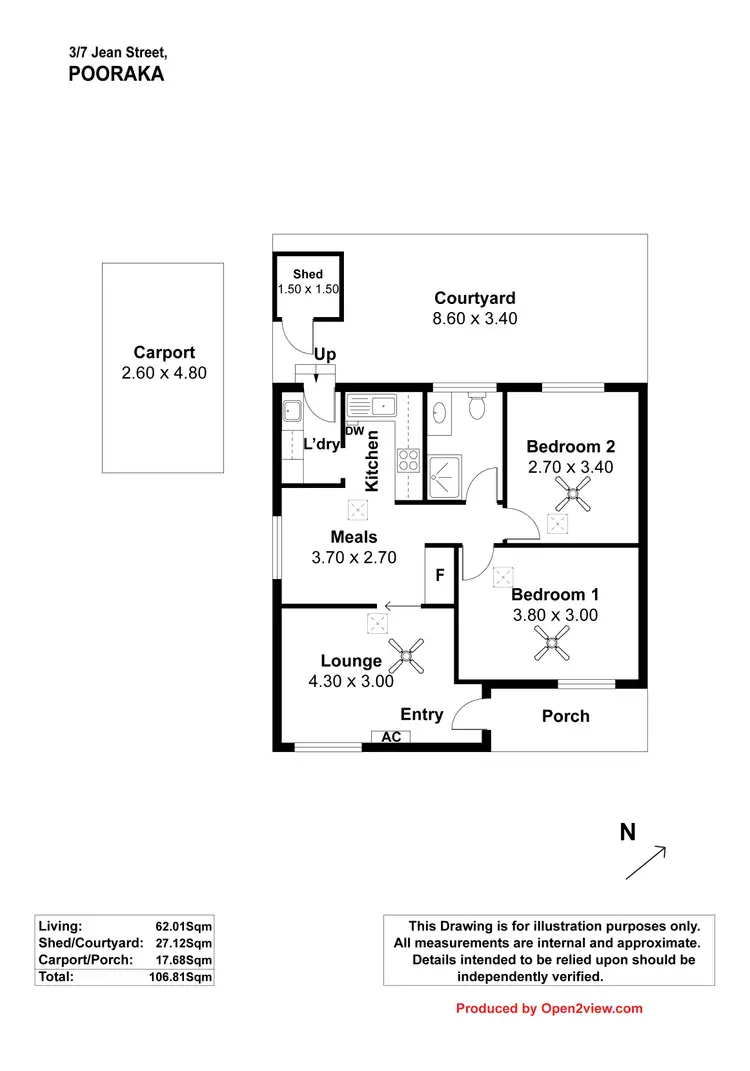 Floorplan of Homely unit listing, 3/7 Jean Street, Pooraka SA 5095
