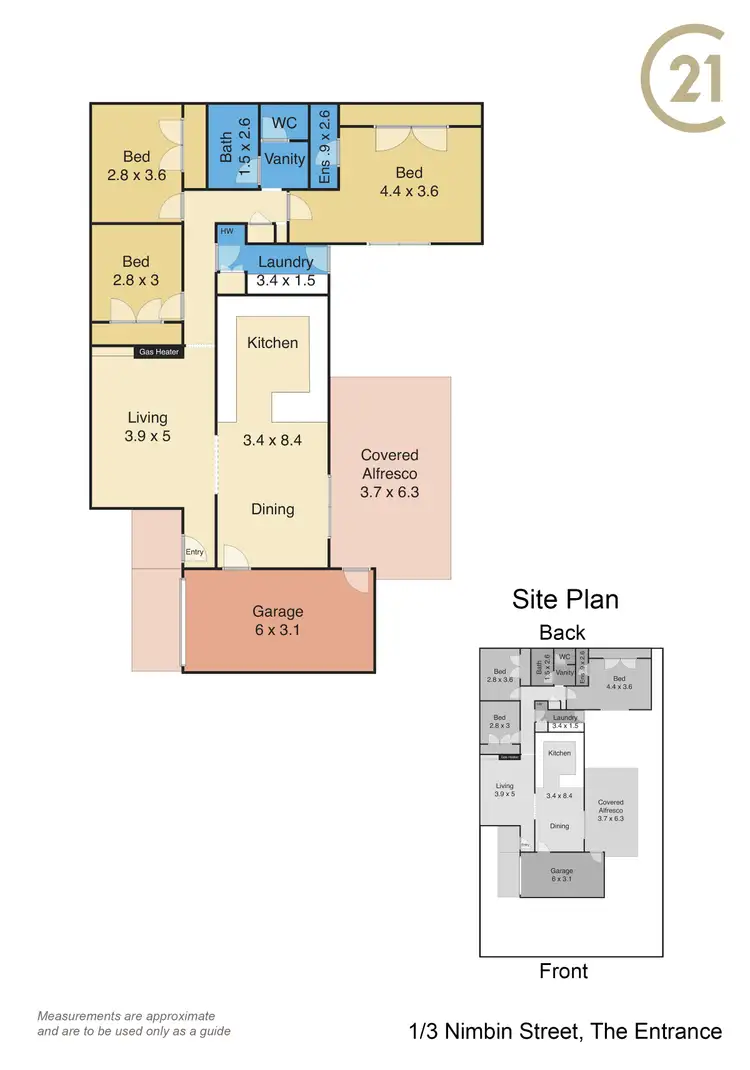 Floorplan of Homely villa listing, 1/3 Nimbin Street, The Entrance NSW 2261