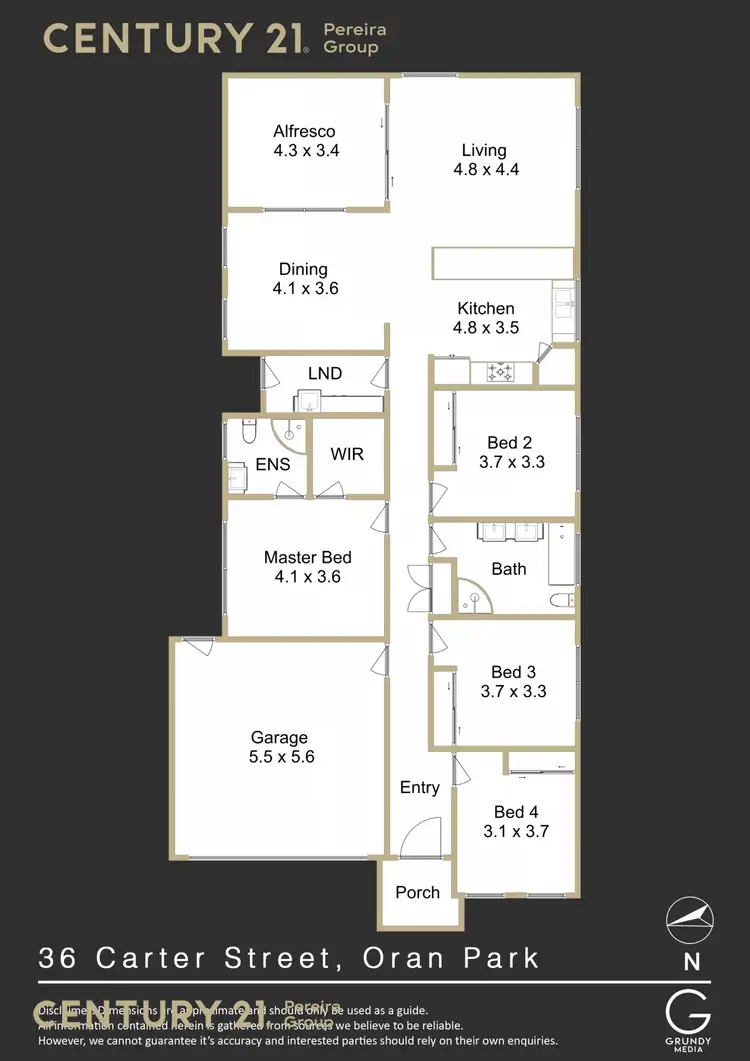 Floorplan of Homely house listing, 36 Carter Street, Oran Park NSW 2570