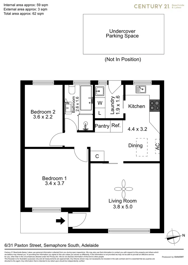 Floorplan of Homely unit listing, 6/31 Paxton Street, Semaphore South SA 5019
