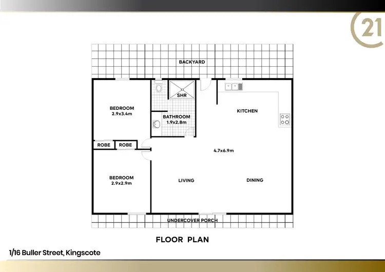 Floorplan of Homely unit listing, 1/16 Buller Street, Kingscote SA 5223