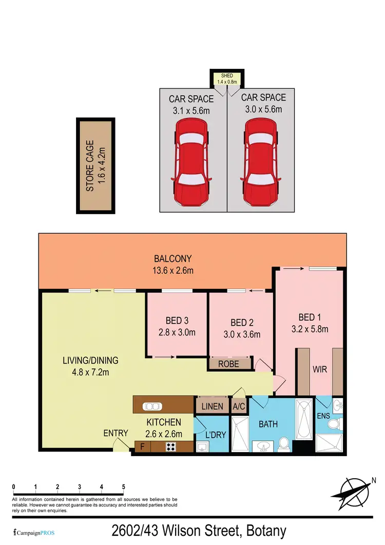 Floorplan of Homely apartment listing, 2602/43 Wilson Street, Botany NSW 2019