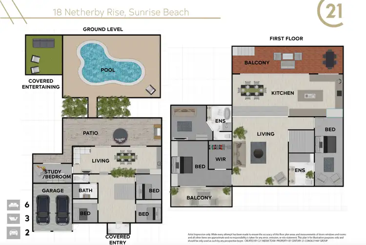 Floorplan of Homely house listing, 18 Netherby Rise, Sunrise Beach QLD 4567