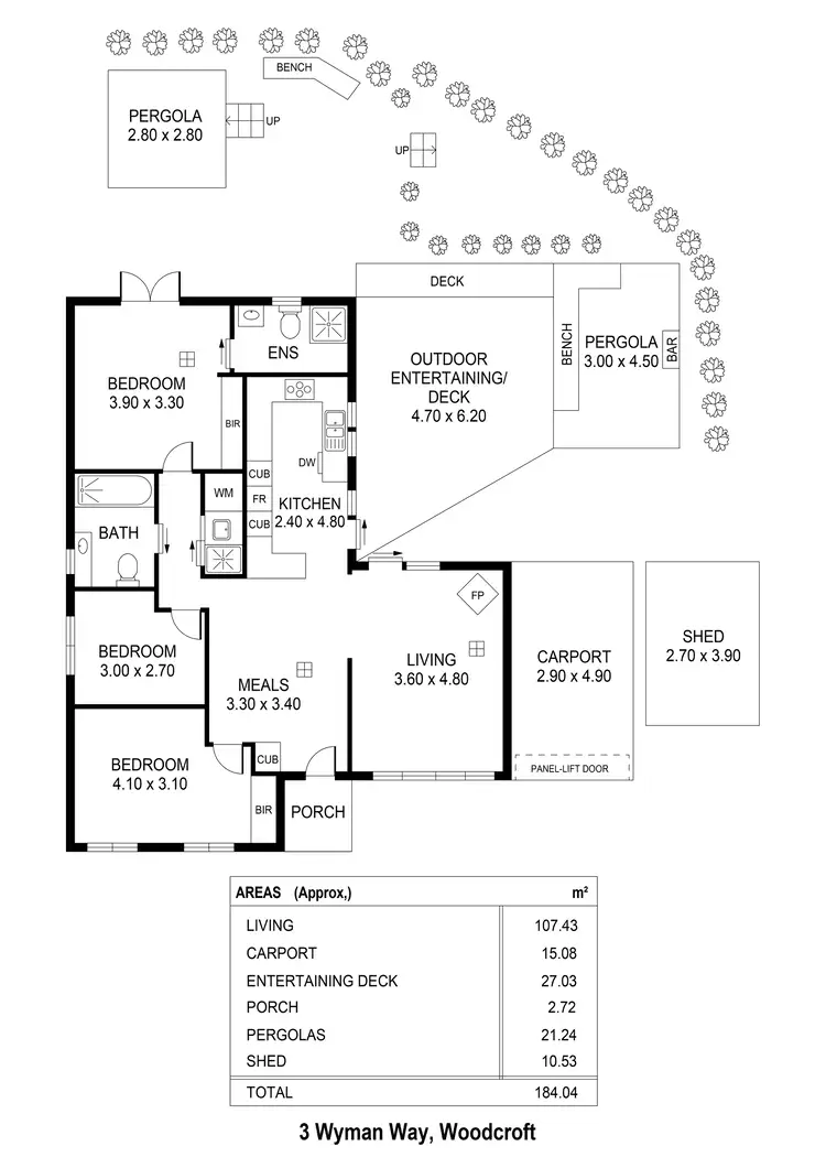 Floorplan of Homely house listing, 3 Wyman Way, Woodcroft SA 5162