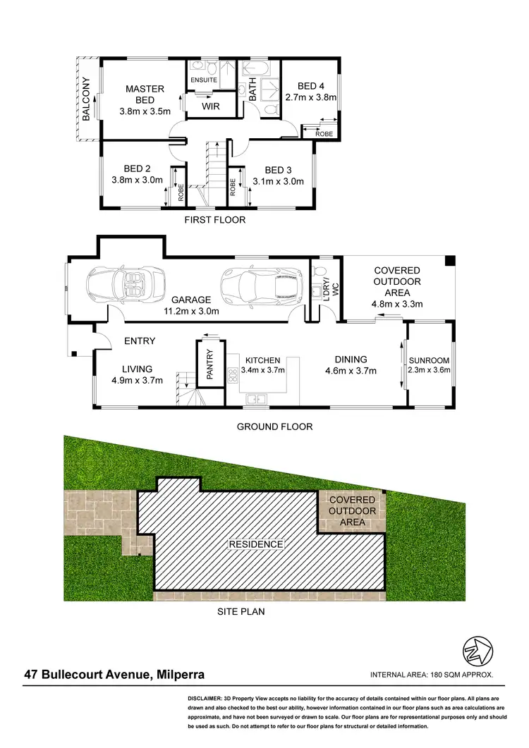 Floorplan of Homely semi-detached listing, 47 Bullecourt Avenue, Milperra NSW 2214