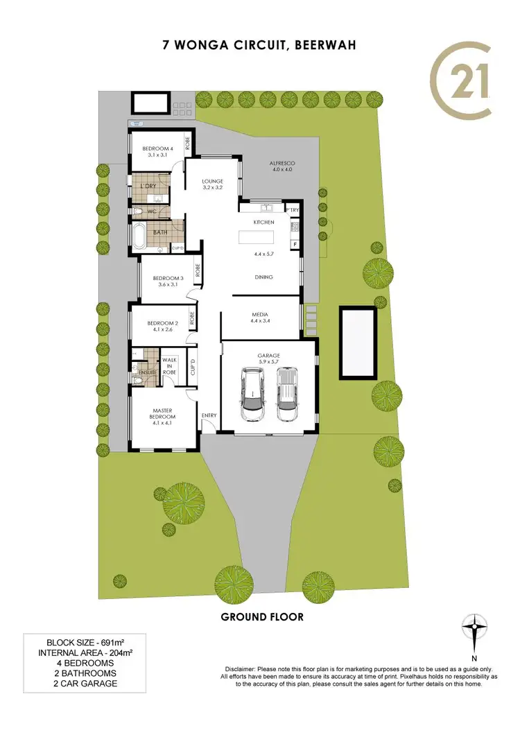 Floorplan of Homely house listing, 7 Wonga Circuit, Beerwah QLD 4519