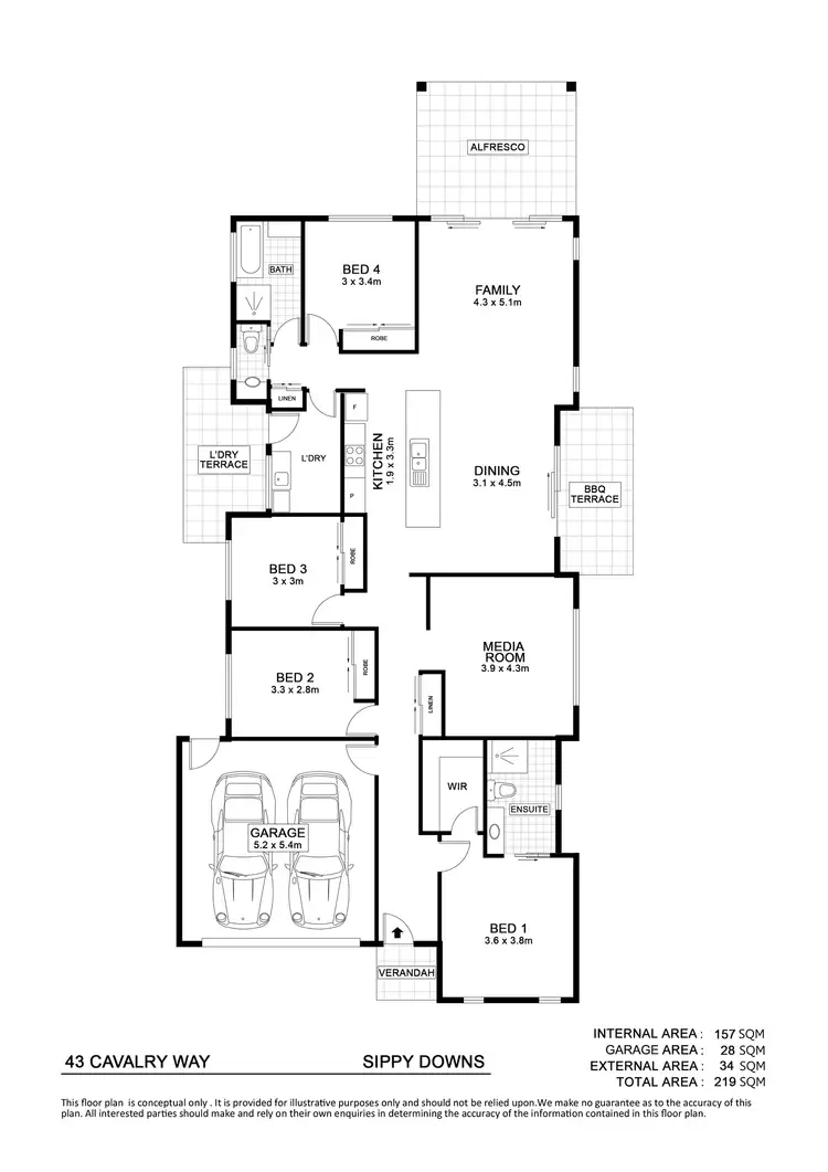 Floorplan of Homely house listing, 43 Cavalry Way, Sippy Downs QLD 4556
