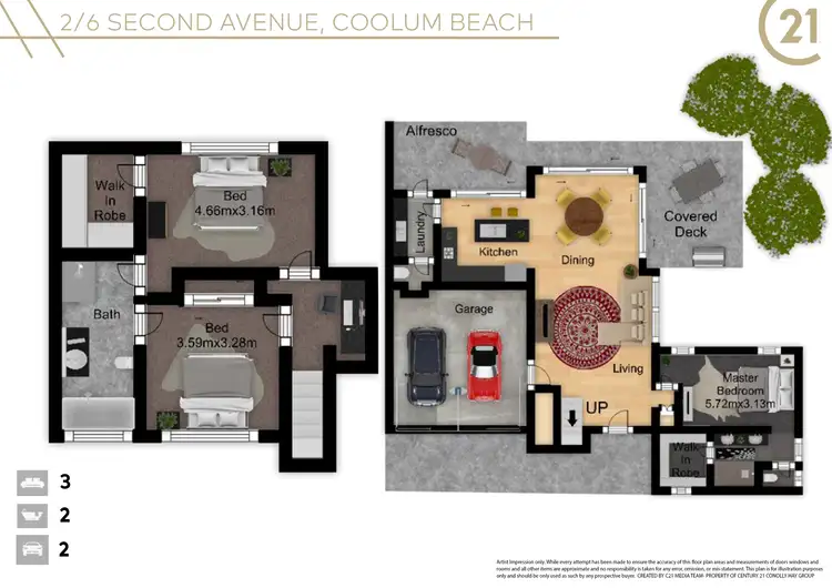 Floorplan of Homely townhouse listing, 2/6 Second Avenue, Coolum Beach QLD 4573