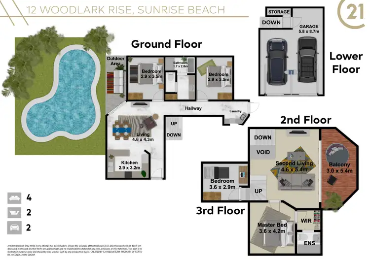 Floorplan of Homely house listing, 12 Woodlark Rise, Sunrise Beach QLD 4567