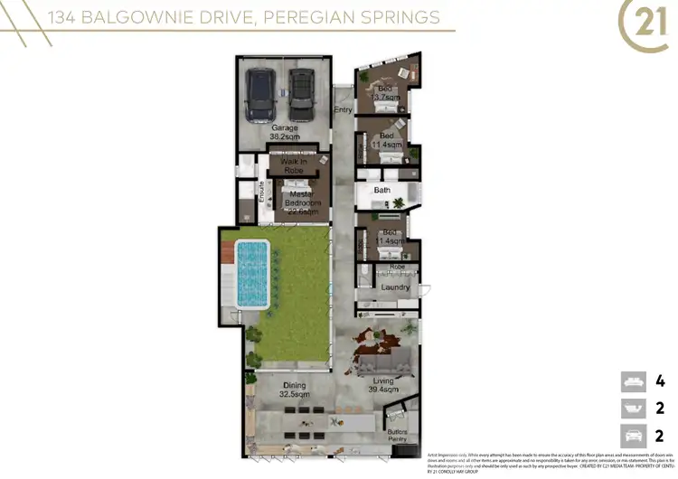 Floorplan of Homely house listing, 134 Balgownie Drive, Peregian Springs QLD 4573