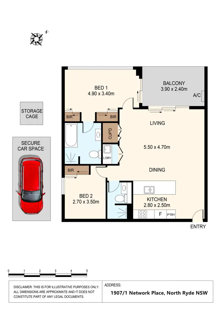 Floorplan of Homely apartment listing, 1907/1 Network Place, North Ryde NSW 2113