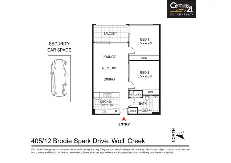 Floorplan of Homely apartment listing, 405/12 Brodie Spark Drive, Wolli Creek NSW 2205