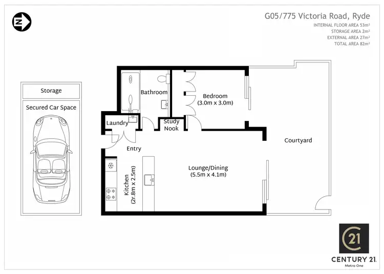 Floorplan of Homely apartment listing, 5/39-41 Devlin Street, Ryde NSW 2112