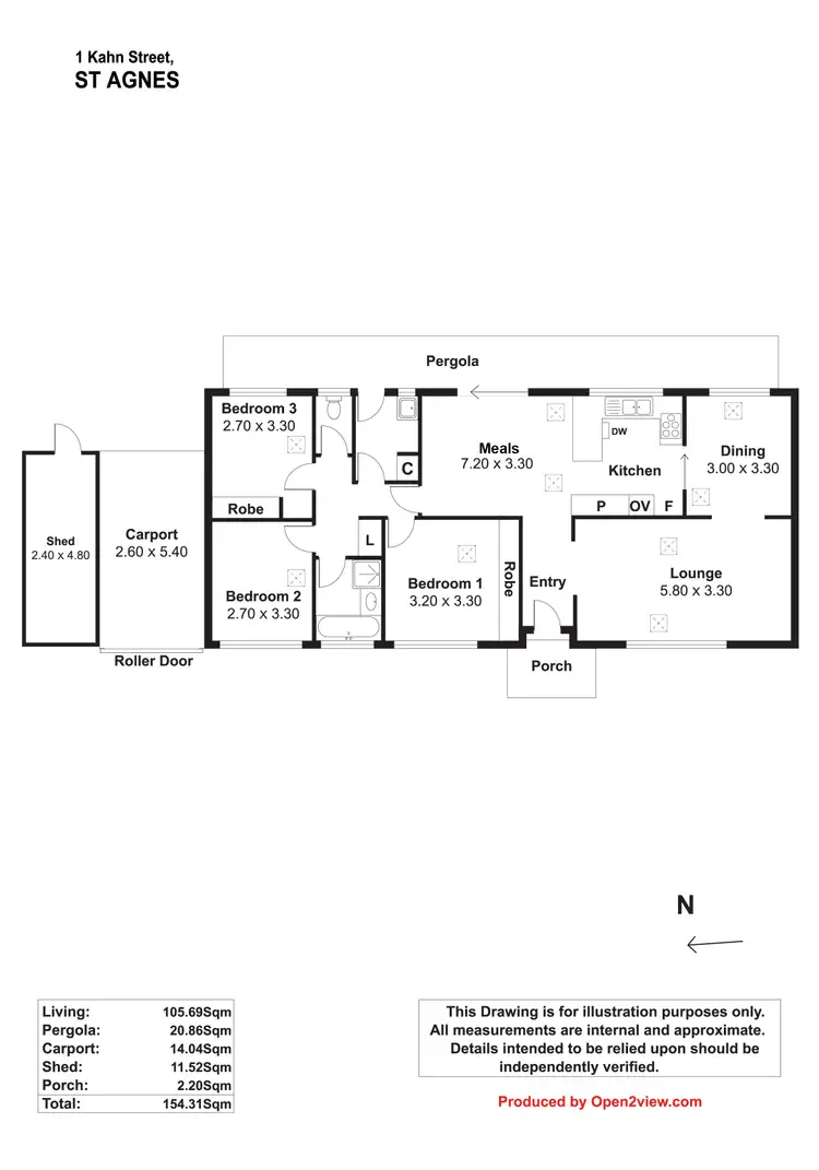 Floorplan of Homely house listing, 1 Kahn Street, St Agnes SA 5097