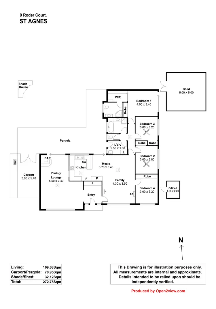 Floorplan of Homely house listing, 9 Roder Court, St Agnes SA 5097