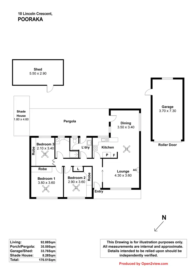 Floorplan of Homely house listing, 10 Lincoln Crescent, Pooraka SA 5095