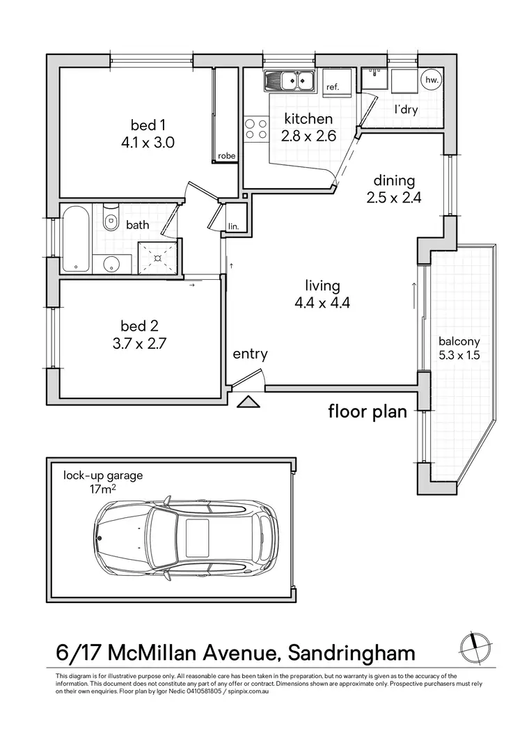 Floorplan of Homely apartment listing, 6/17 McMillan Avenue, Sandringham NSW 2219