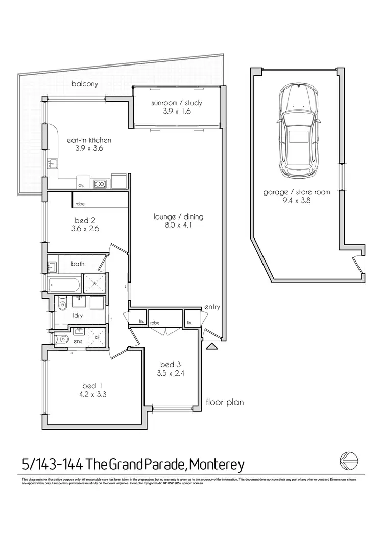 Floorplan of Homely apartment listing, 5/143-144 The Grand Parade, Monterey NSW 2217