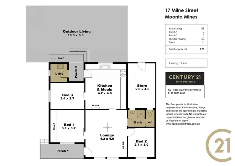 Floorplan of Homely house listing, 17 Milne Street, Moonta Mines SA 5558