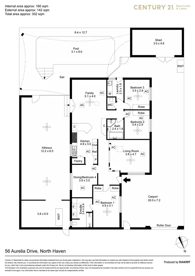 Floorplan of Homely house listing, 56 Aurelia Drive, North Haven SA 5018