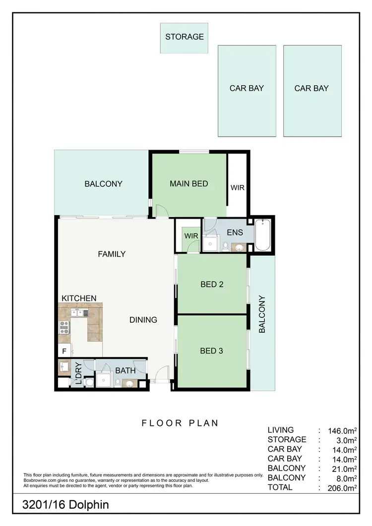 Floorplan of Homely apartment listing, 3201/16 Dolphin Drive, Mandurah WA 6210