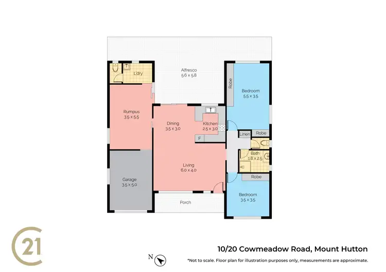 Floorplan of Homely villa listing, 10/20 Cowmeadow Road, Mount Hutton NSW 2290