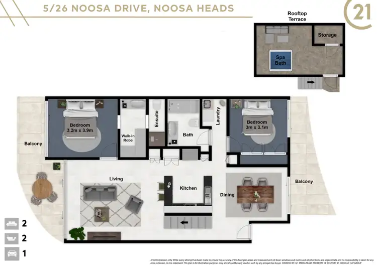 Floorplan of Homely apartment listing, 5/26 Noosa Drive, Noosa Heads QLD 4567
