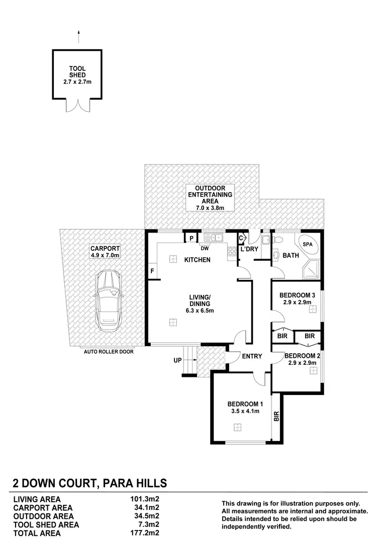 Floorplan of Homely house listing, 2 Down Court, Para Hills SA 5096