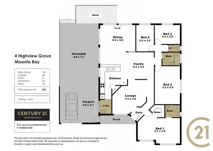 Floorplan of Homely house listing, 4 Highview Grove, Moonta Bay SA 5558