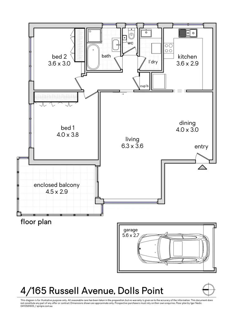 Floorplan of Homely apartment listing, 4/165 Russell Avenue, Dolls Point NSW 2219