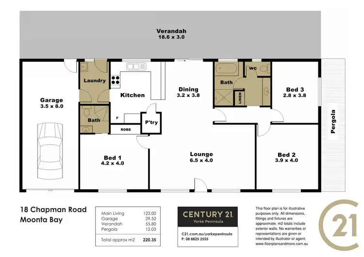 Floorplan of Homely house listing, 18 Chapman Road, Moonta Bay SA 5558