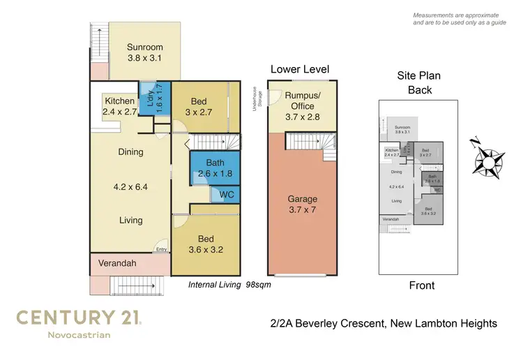 Floorplan of Homely semi-detached listing, 2/2A Beverley Crescent, New Lambton Heights NSW 2305