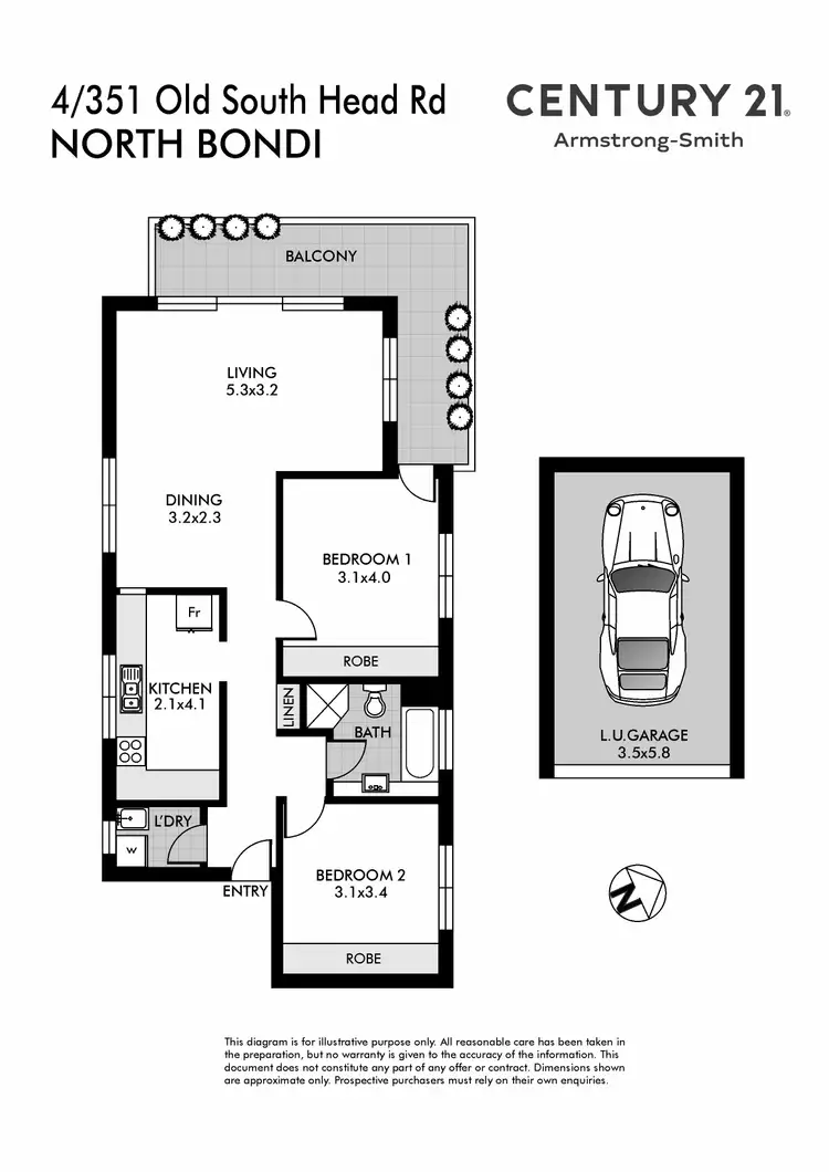Floorplan of Homely apartment listing, 4/351 Old South Head Road, North Bondi NSW 2026