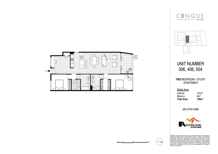 Floorplan of Homely apartment listing, 504/6 Bay Street, Botany NSW 2019