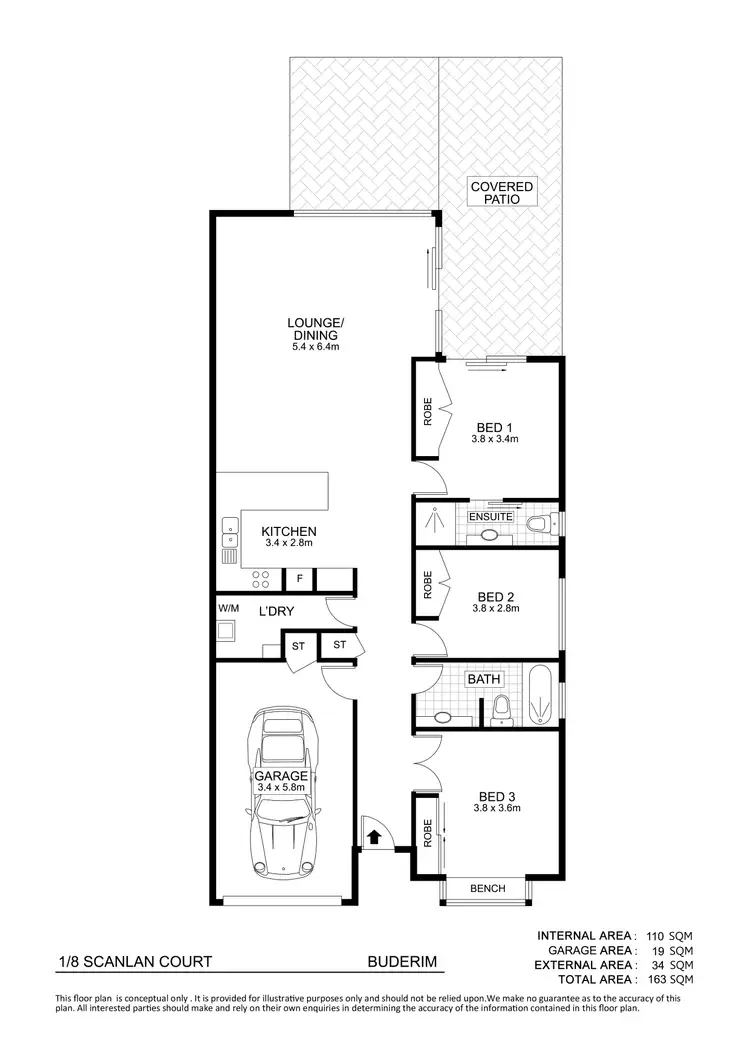 Floorplan of Homely unit listing, 1/8 Scanlan Court, Buderim QLD 4556