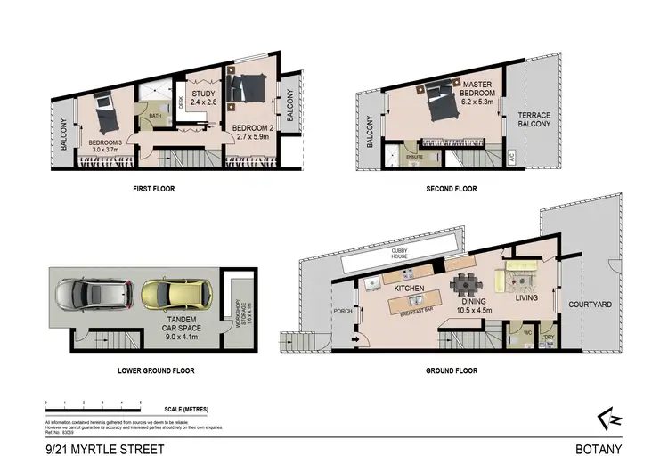 Floorplan of Homely townhouse listing, 9/21-23 Myrtle Street, Botany NSW 2019