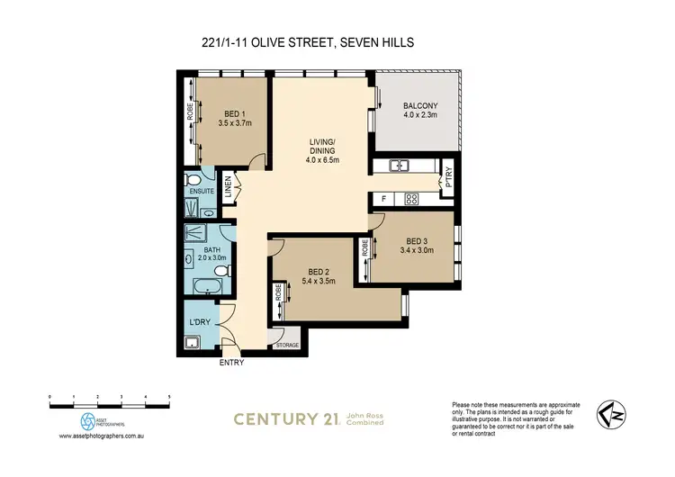 Floorplan of Homely unit listing, 221/7D 1-11 Olive Street, Seven Hills NSW 2147