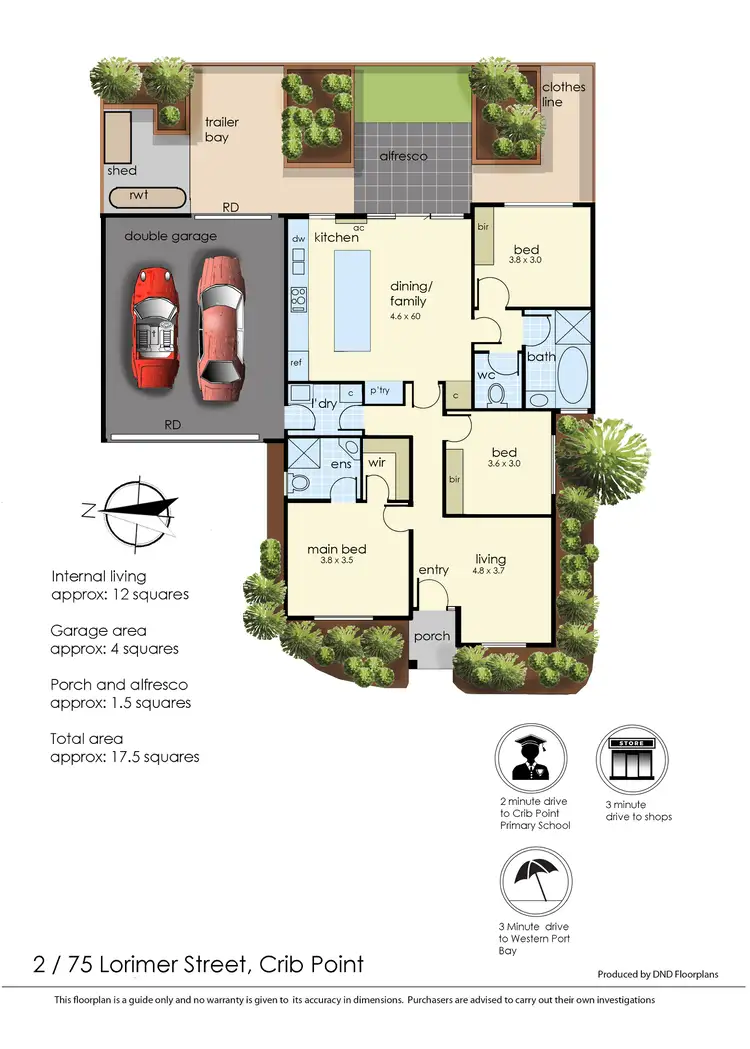 Floorplan of Homely unit listing, 2/75 Lorimer Street, Crib Point VIC 3919
