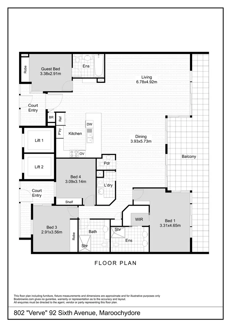 Floorplan of Homely apartment listing, 802/92 Sixth Avenue, Maroochydore QLD 4558