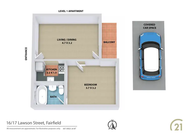Floorplan of Homely apartment listing, 16/17 Lawson Street, Fairfield NSW 2165