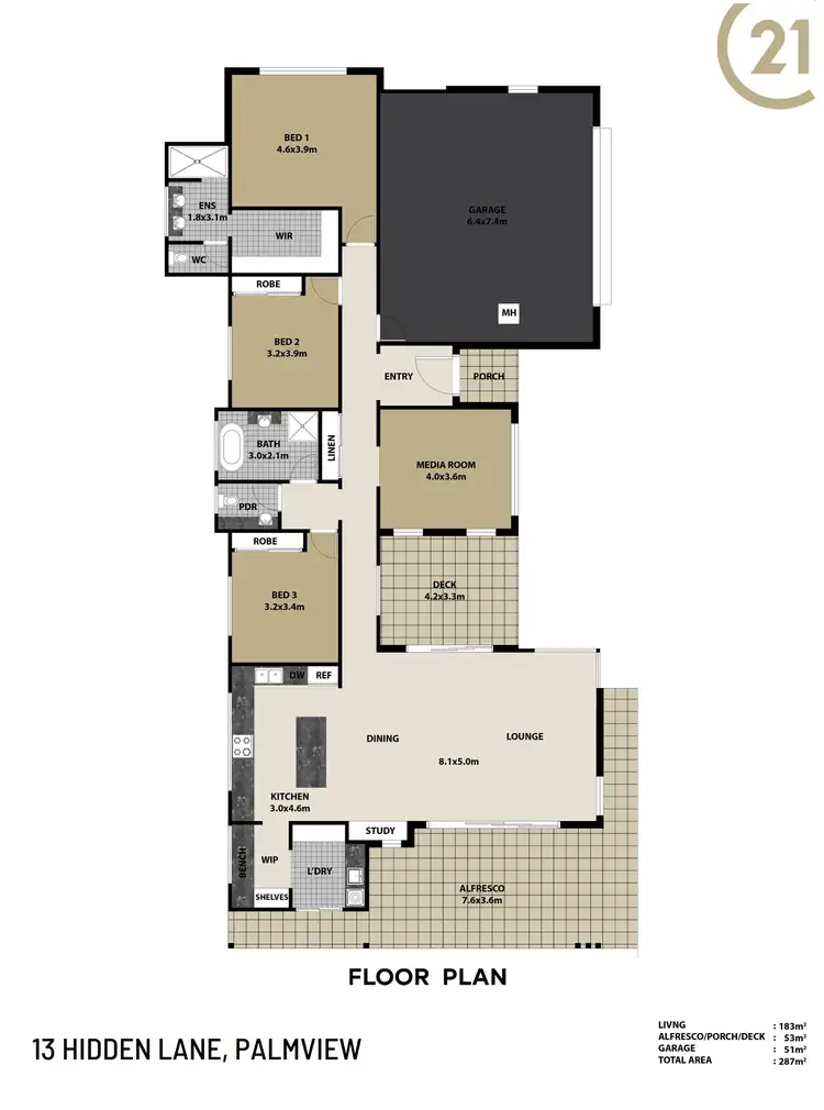 Floorplan of Homely house listing, 13 Hidden Lane, Palmview QLD 4553