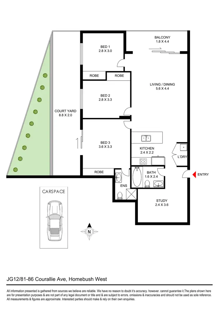 Floorplan of Homely apartment listing, J-G12/81-86 Courallie Avenue, Homebush West NSW 2140