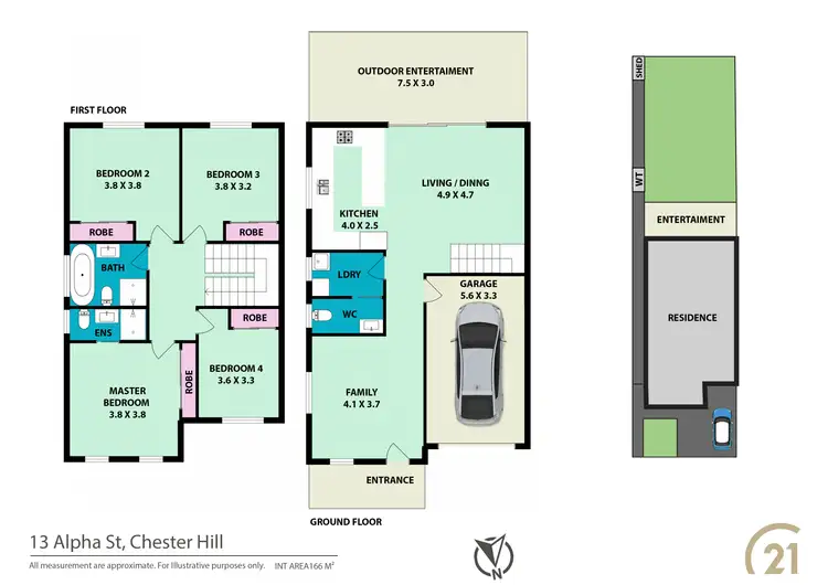 Floorplan of Homely semi-detached listing, 13 Alpha Street, Chester Hill NSW 2162